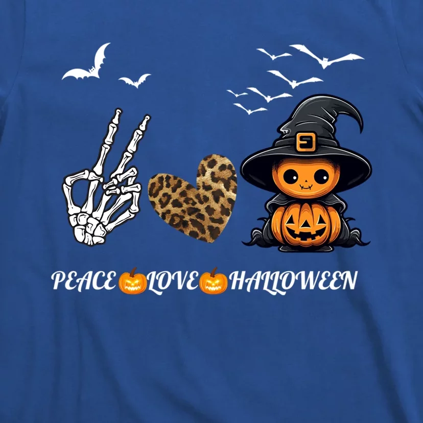 Peace Love Halloween Cute Peace Love Funny Halloween Gift T-Shirt