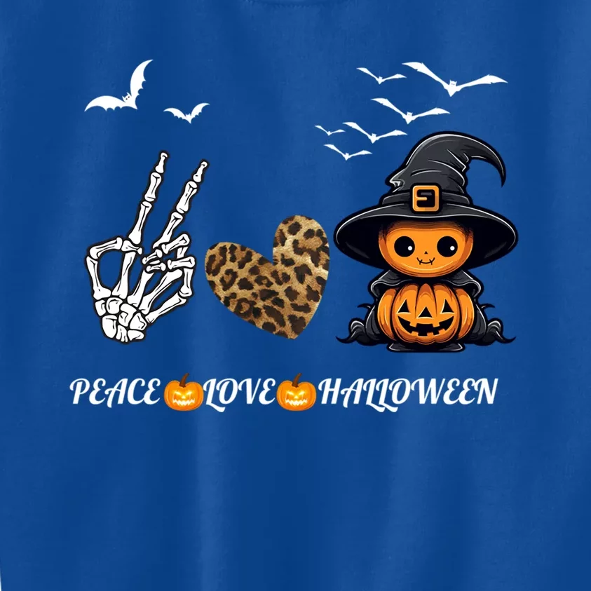 Peace Love Halloween Cute Peace Love Funny Halloween Gift Kids Sweatshirt