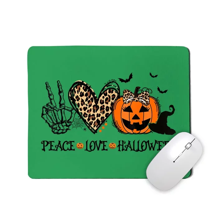 Peace Love Halloween Happy Halloween Pumpkin Leopard Mousepad