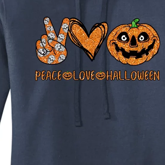 Peace Love Halloween Funny Cool Gift Women's Pullover Hoodie