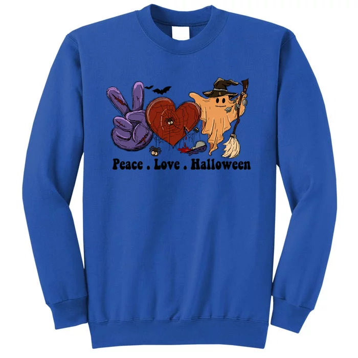 Peace Love Halloween Happy Halloween Pumpkin Leopard Heart Cute Gift Sweatshirt