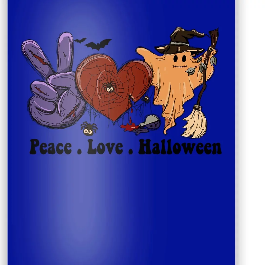 Peace Love Halloween Happy Halloween Pumpkin Leopard Heart Cute Gift Poster