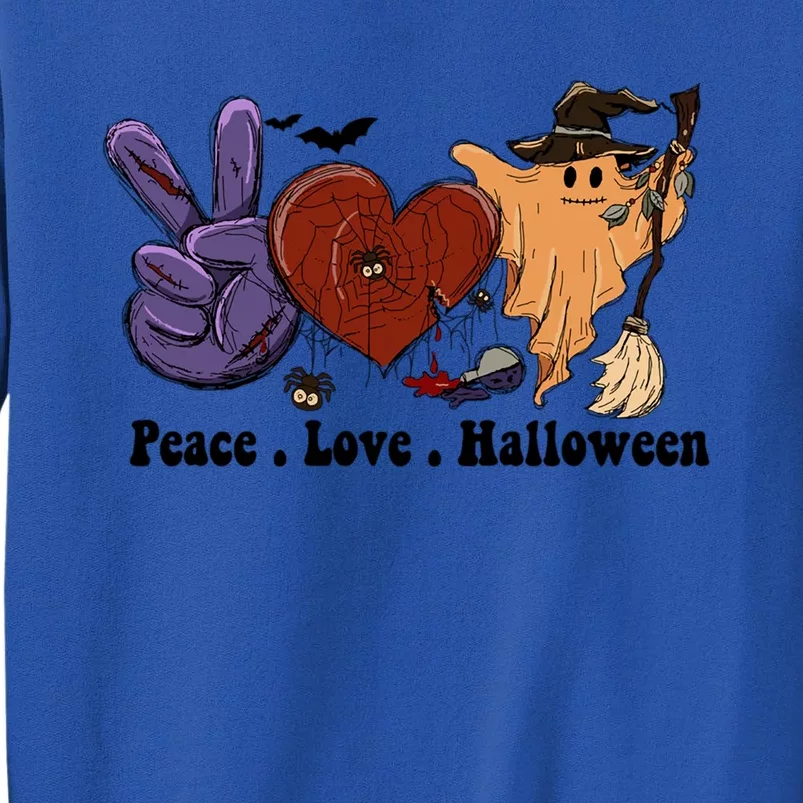 Peace Love Halloween Happy Halloween Pumpkin Leopard Heart Cute Gift Tall Sweatshirt