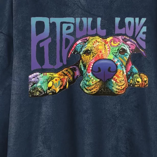 Pitbull Love Hoodie Unisex Hooded Wearable Blanket