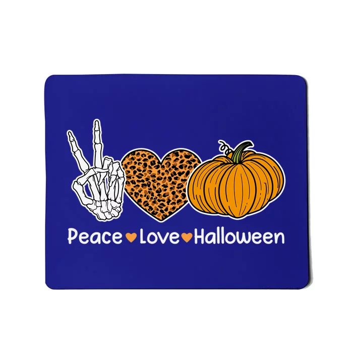 Peace Love Halloween Happy Halloween Pumpkin Leopard Heart Gift Mousepad