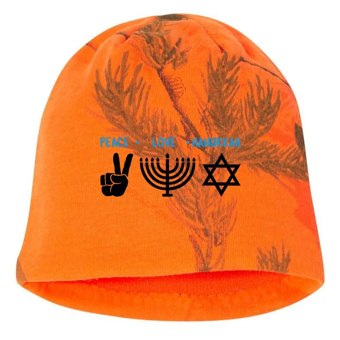 Peace Love Hanukkah Jewish Hanukkah Chanukah Kati - Camo Knit Beanie