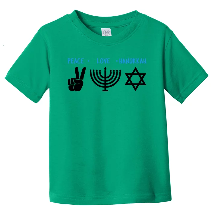 Peace Love Hanukkah Jewish Hanukkah Chanukah Toddler T-Shirt