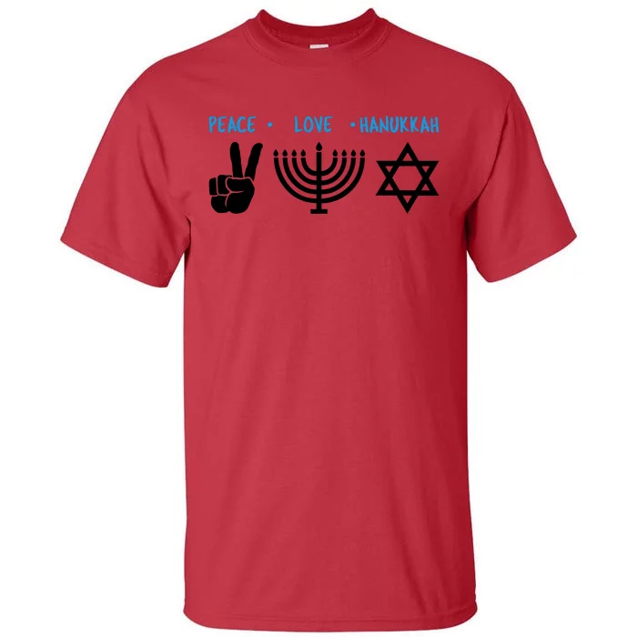 Peace Love Hanukkah Jewish Hanukkah Chanukah Tall T-Shirt