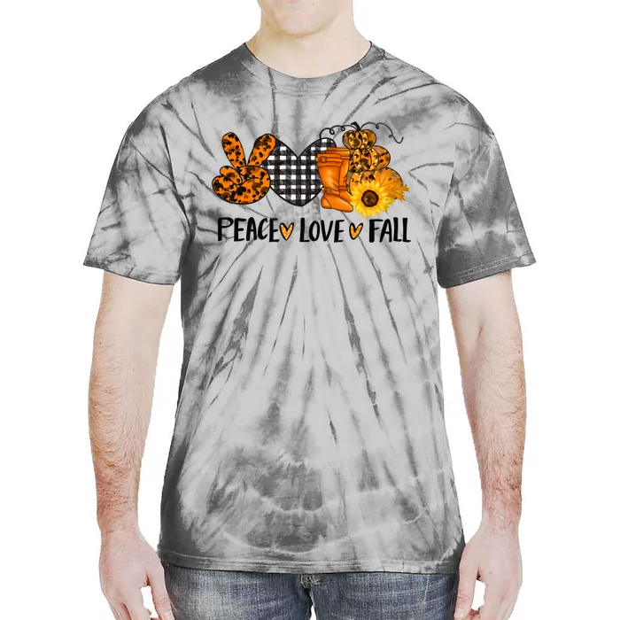 Peace Love Halloween Gift Tie-Dye T-Shirt