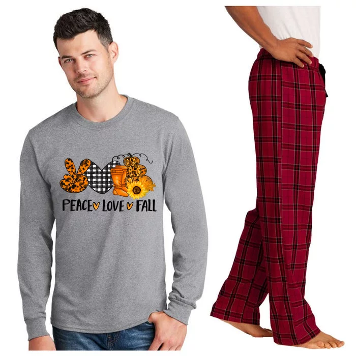 Peace Love Halloween Gift Long Sleeve Pajama Set