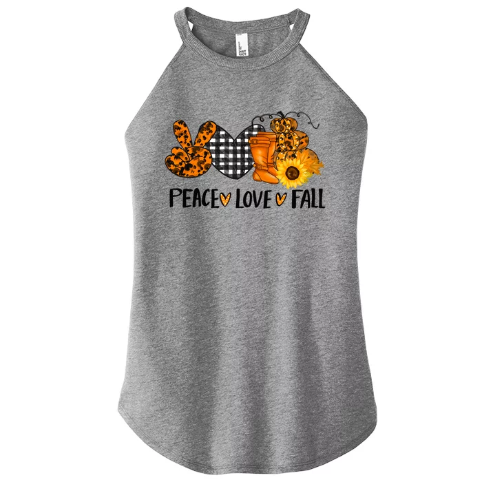 Peace Love Halloween Gift Women’s Perfect Tri Rocker Tank