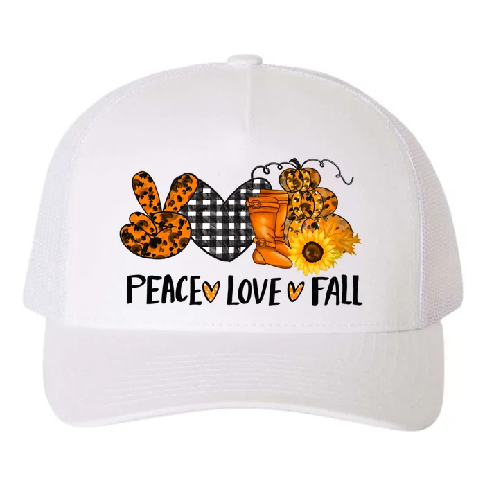 Peace Love Halloween Gift Yupoong Adult 5-Panel Trucker Hat