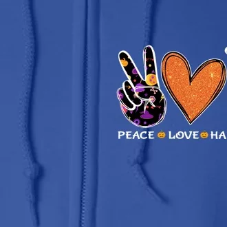 Peace Love Halloween Pumpkin Cute Ghost Heart Cute Gift Full Zip Hoodie