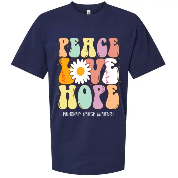 Peace Love Hope Pulmonary Fibrosis Awareness Gift Cute Gift Sueded Cloud Jersey T-Shirt