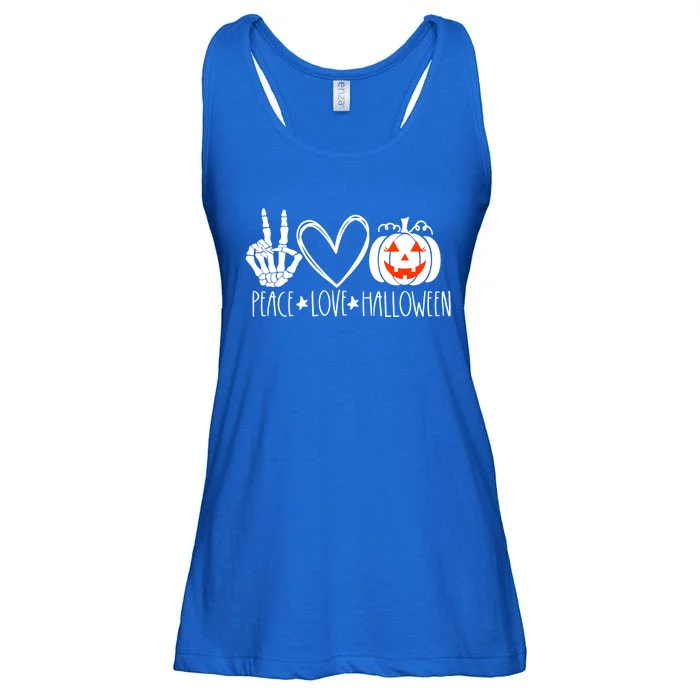 Peace Love Halloween Pumpkin Teen Jackolantern Gift Ladies Essential Flowy Tank