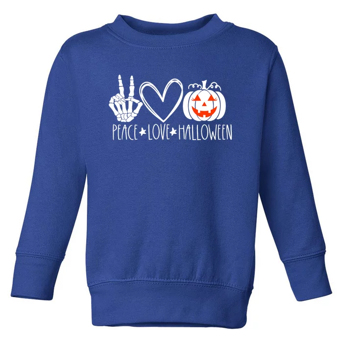 Peace Love Halloween Pumpkin Teen Jackolantern Gift Toddler Sweatshirt