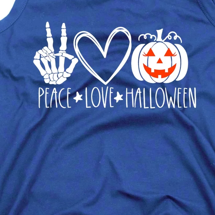 Peace Love Halloween Pumpkin Teen Jackolantern Gift Tank Top