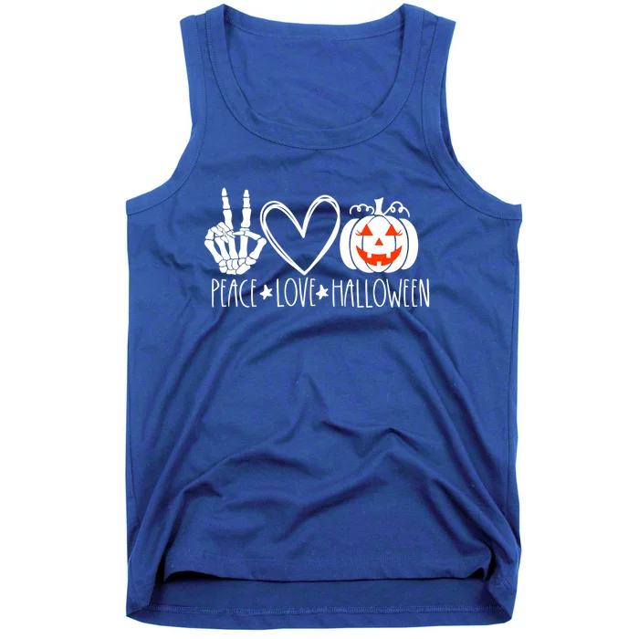 Peace Love Halloween Pumpkin Teen Jackolantern Gift Tank Top