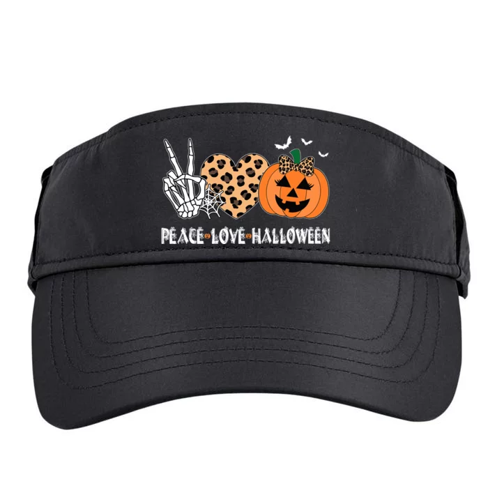 Peace Love Halloween Scary Pumpkin Leopard Skeleton Adult Drive Performance Visor