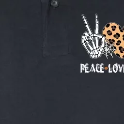 Peace Love Halloween Scary Pumpkin Leopard Skeleton Softstyle Adult Sport Polo