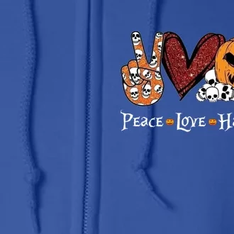 Peace Love Halloween Pumpkin Skull Funny Halloween Costume Gift Full Zip Hoodie