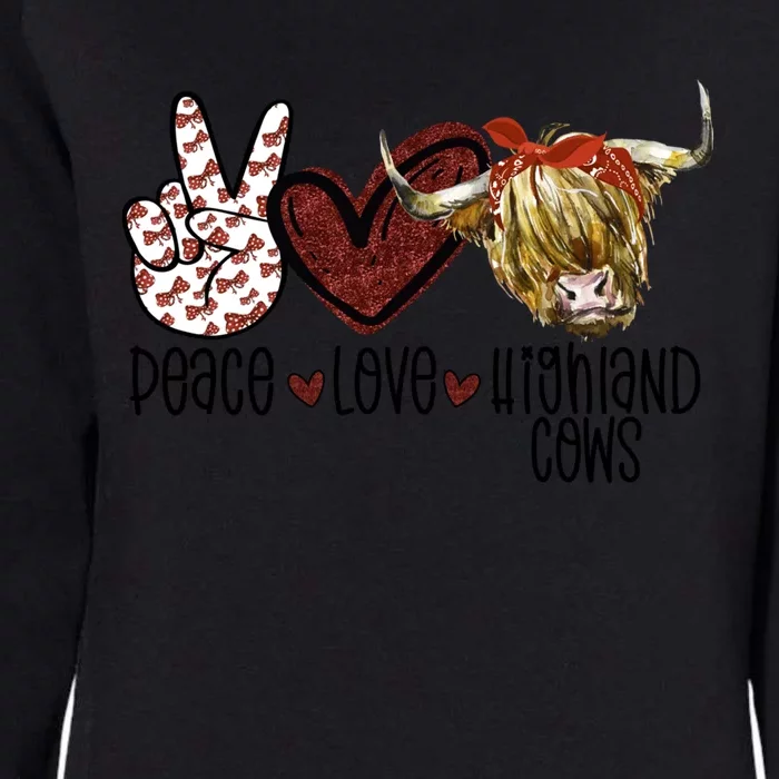 Peace Love Highland Cows Cattle Scottish Cow Bandana Gift Womens California Wash Sweatshirt