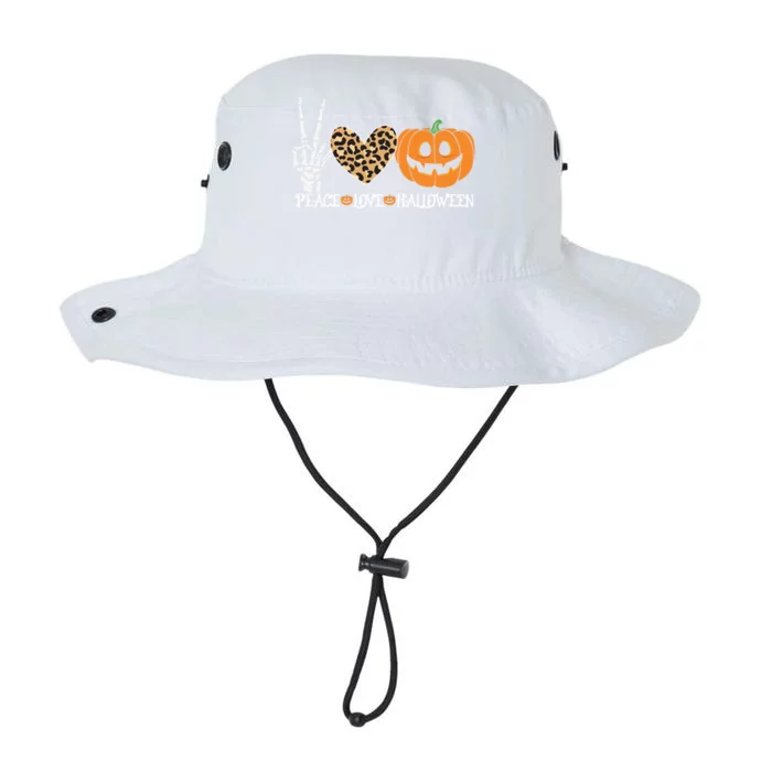 Peace Love Halloween Skeleton Hand Pumpkin Leopard Heart Cool Gift Legacy Cool Fit Booney Bucket Hat