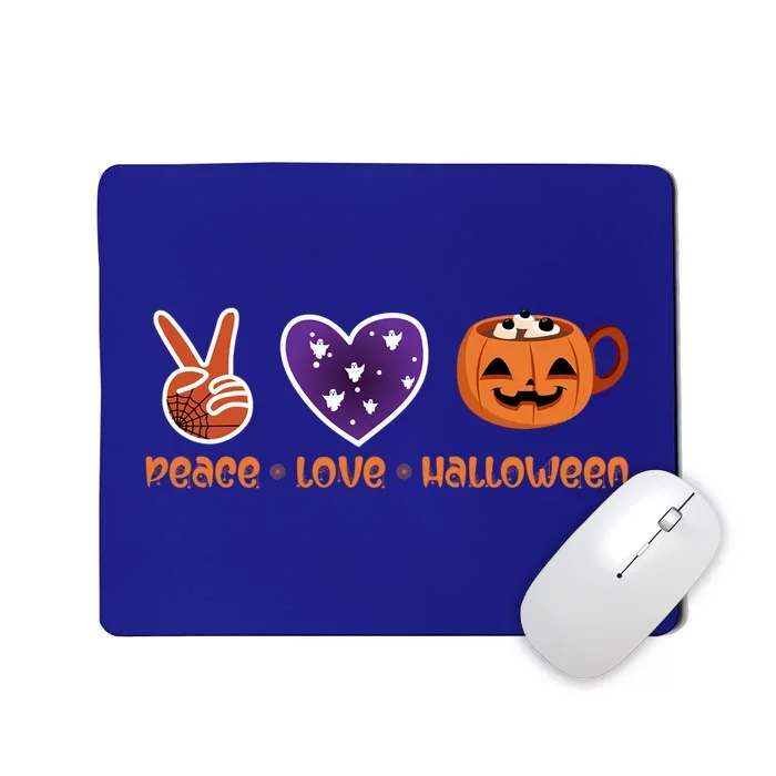 Peace Love Halloween Spirit Spooky Pumpkin Cocoa Tea Cool Gift Mousepad