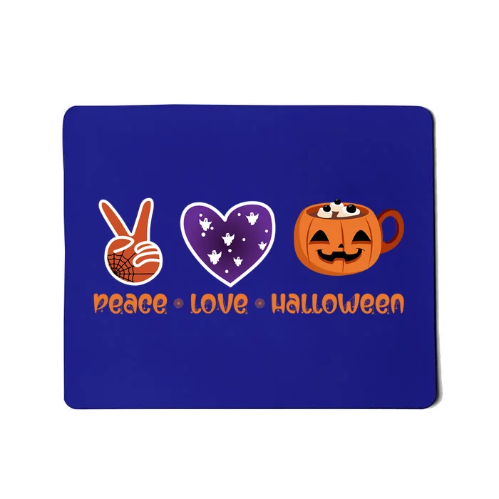 Peace Love Halloween Spirit Spooky Pumpkin Cocoa Tea Cool Gift Mousepad