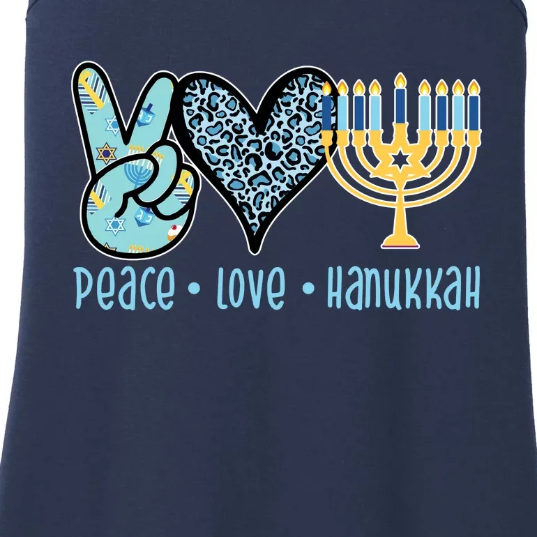 Peace Love Hanukkah Ladies Essential Tank