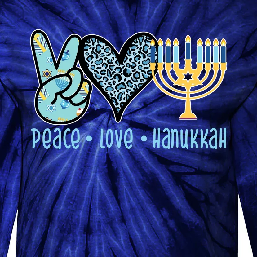 Peace Love Hanukkah Tie-Dye Long Sleeve Shirt