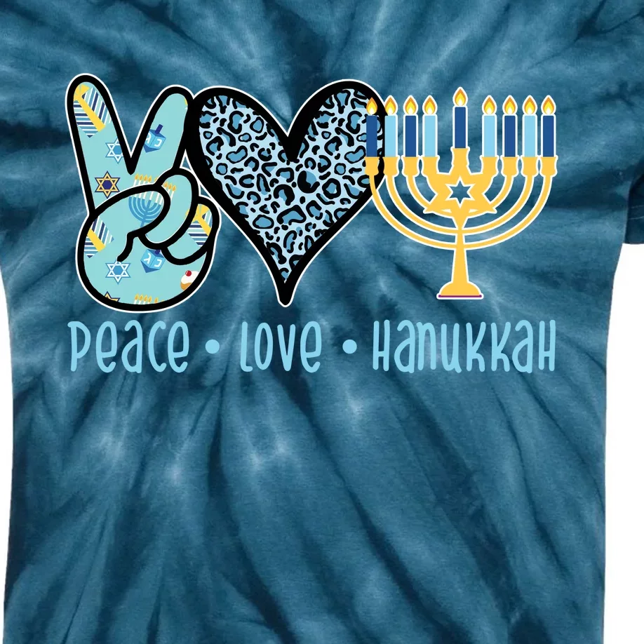 Peace Love Hanukkah Kids Tie-Dye T-Shirt