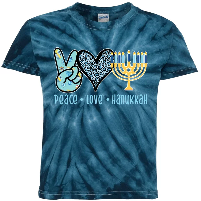 Peace Love Hanukkah Kids Tie-Dye T-Shirt