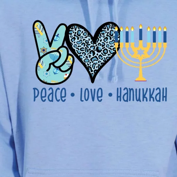 Peace Love Hanukkah Unisex Surf Hoodie