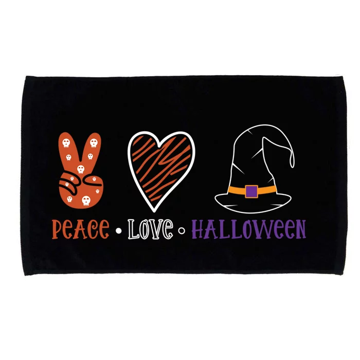 Peace Love Halloween Spirit Spooky Skull Rock Funny Gift Microfiber Hand Towel