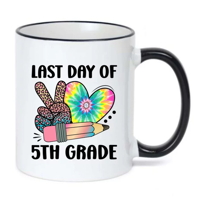 Peace Love Happy Last Day Of 5Th Grade Graduation Gift Black Color Changing Mug