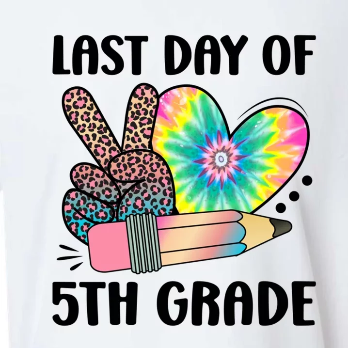 Peace Love Happy Last Day Of 5Th Grade Graduation Gift Sueded Cloud Jersey T-Shirt