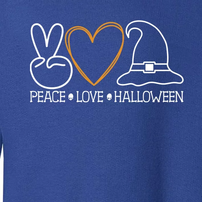 Peace Love Halloween Cool Gift Toddler Sweatshirt