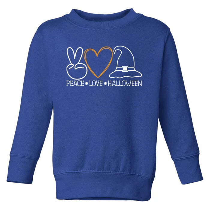 Peace Love Halloween Cool Gift Toddler Sweatshirt