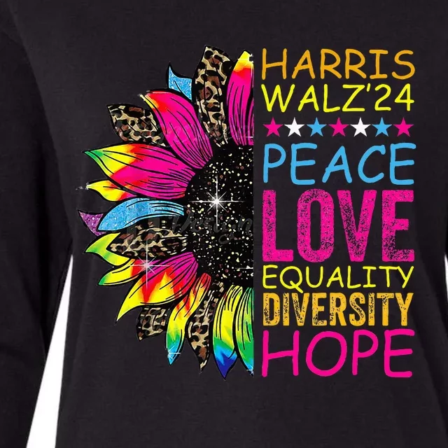 Peace Lgbt Harris Walz Waltz Womens Cotton Relaxed Long Sleeve T-Shirt