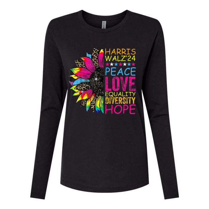 Peace Lgbt Harris Walz Waltz Womens Cotton Relaxed Long Sleeve T-Shirt