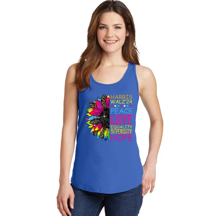 Peace Lgbt Harris Walz Waltz Ladies Essential Tank