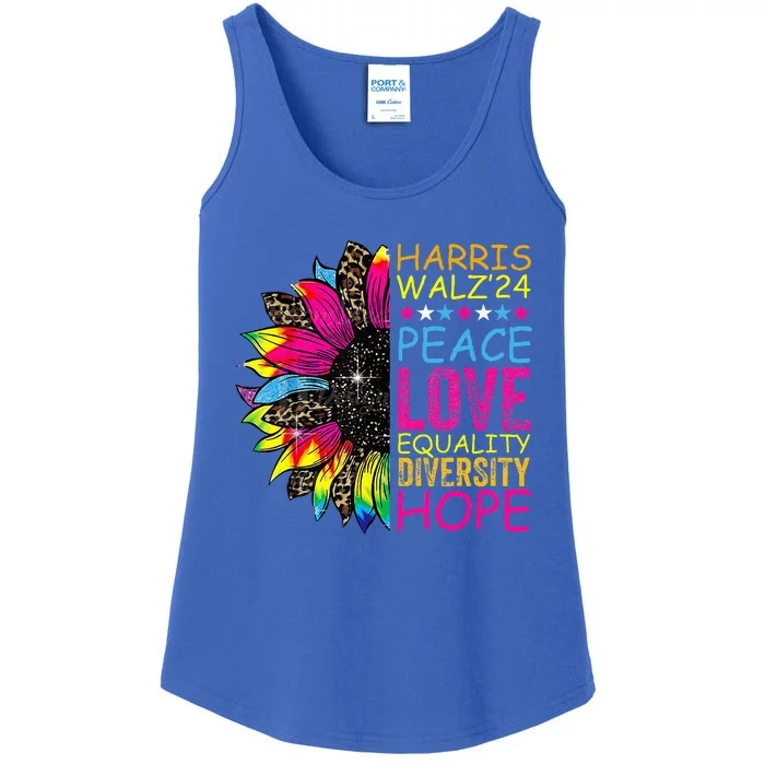 Peace Lgbt Harris Walz Waltz Ladies Essential Tank