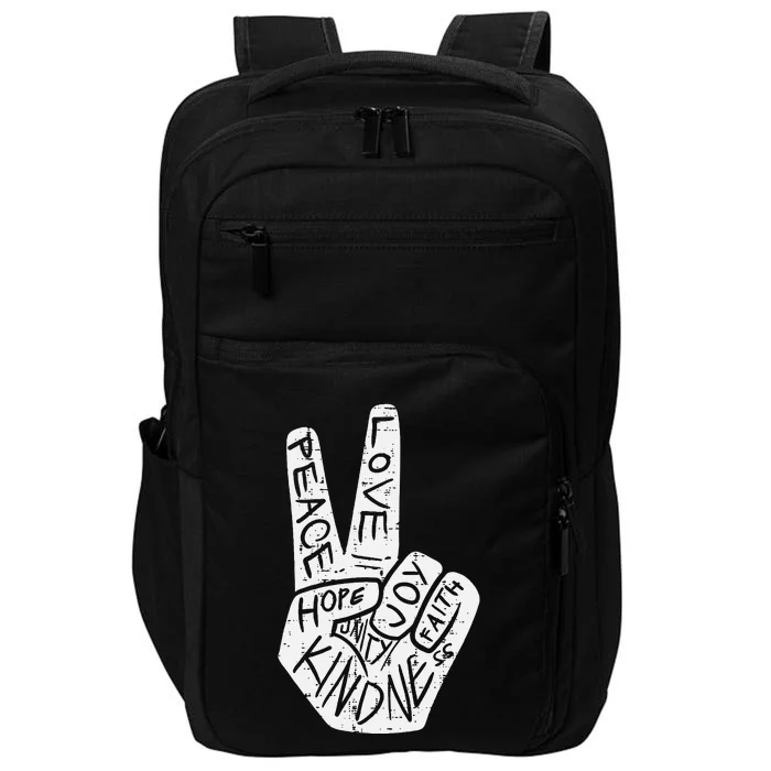 Peace Love Hope Unity Day Orange Anti Bullying Impact Tech Backpack