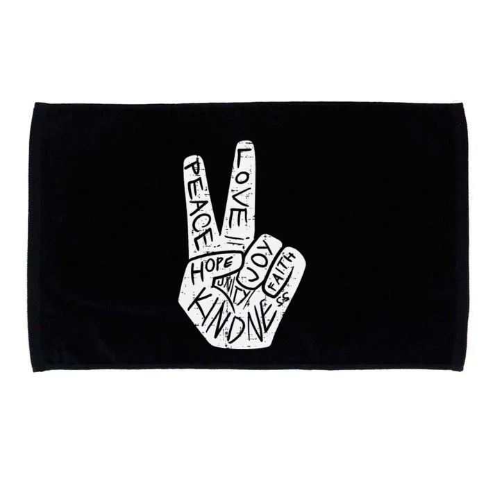 Peace Love Hope Unity Day Orange Anti Bullying Microfiber Hand Towel