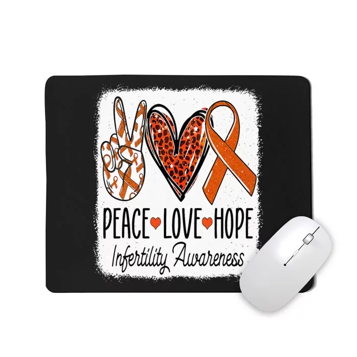 Peace Love Hope Infertility Awareness Orange Ribbon Mousepad