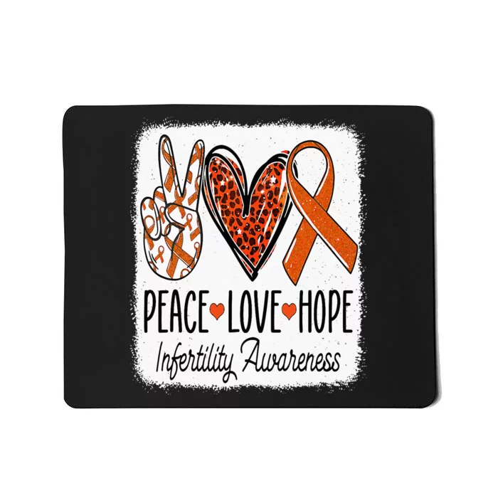 Peace Love Hope Infertility Awareness Orange Ribbon Mousepad