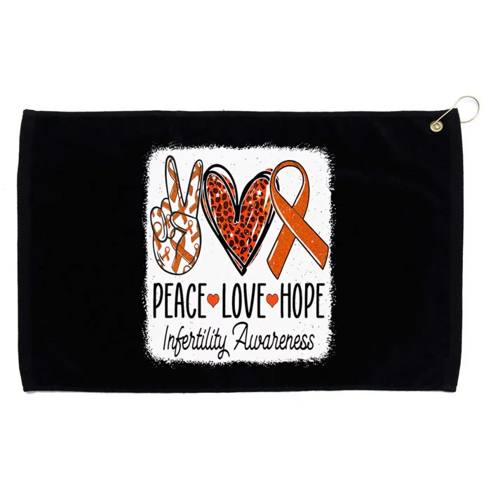 Peace Love Hope Infertility Awareness Orange Ribbon Grommeted Golf Towel