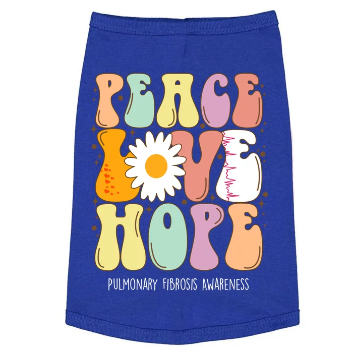 Peace Love Hope Pulmonary Fibrosis Awareness Gift Doggie Tank