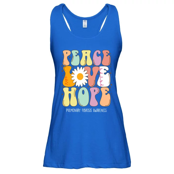 Peace Love Hope Pulmonary Fibrosis Awareness Gift Ladies Essential Flowy Tank